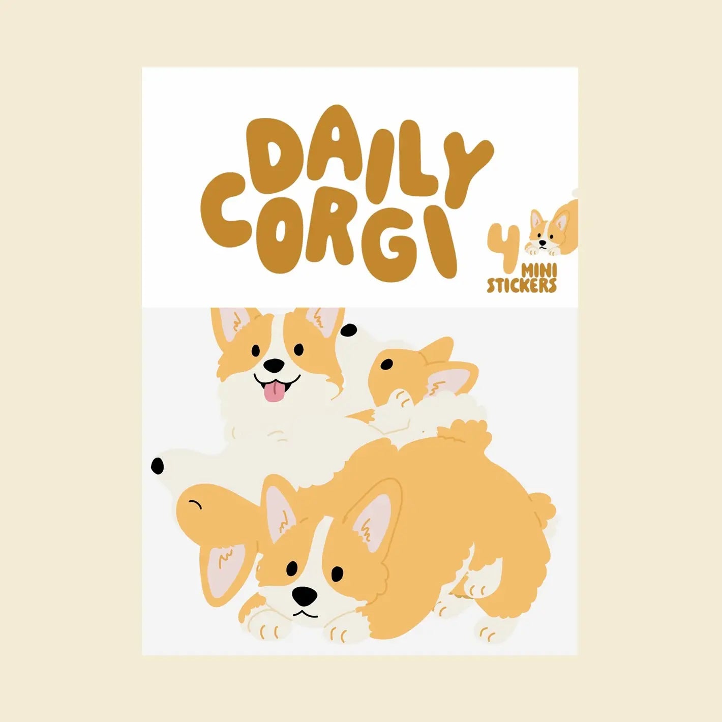 Lot de stickers - Daily corgi