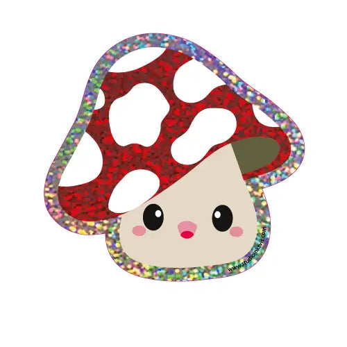 Sticker pailleté Champignon rouge — Studio Inktvis , Lyon