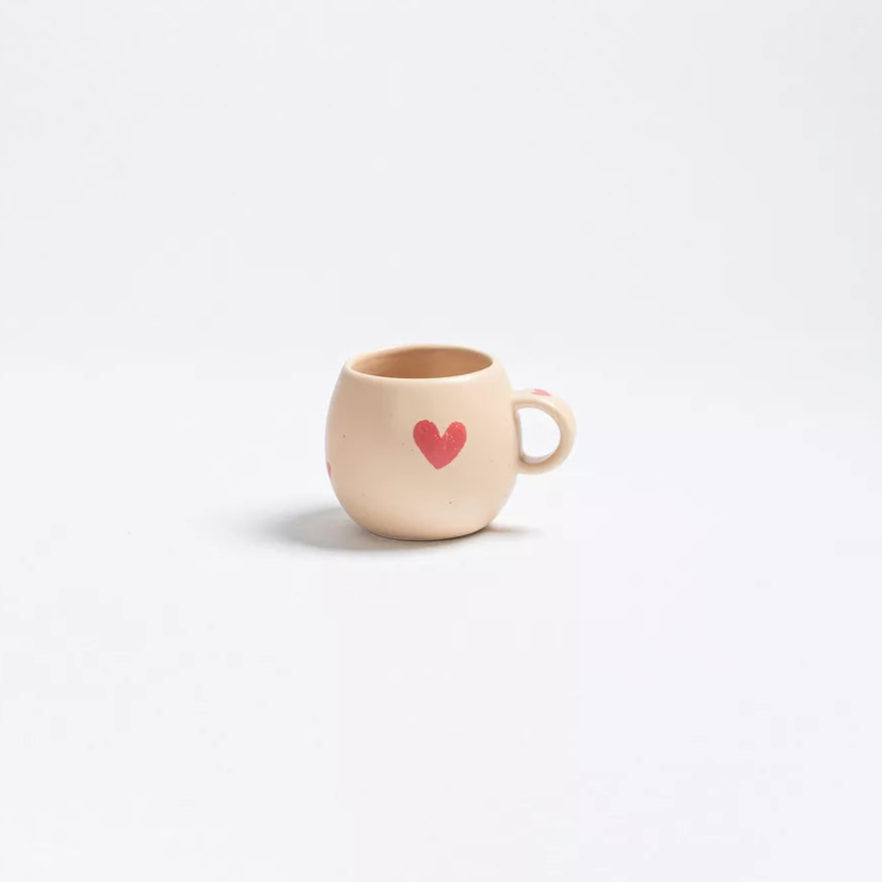 Tasse expresso Cozy hearts avec anse - 90 mL