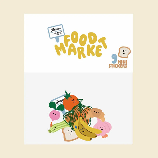 Lot de stickers - Food market