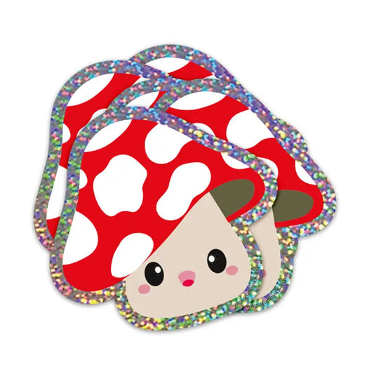 Sticker pailleté Champignon rouge — Studio Inktvis , Lyon