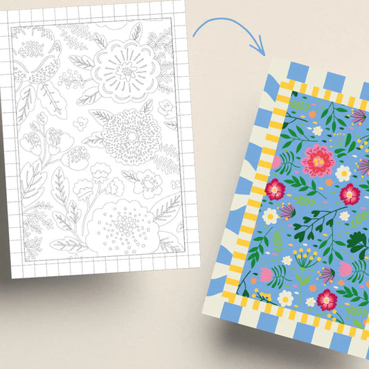 Affiche à colorier - Atelier floral
