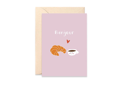 Carte Bonjour croissant