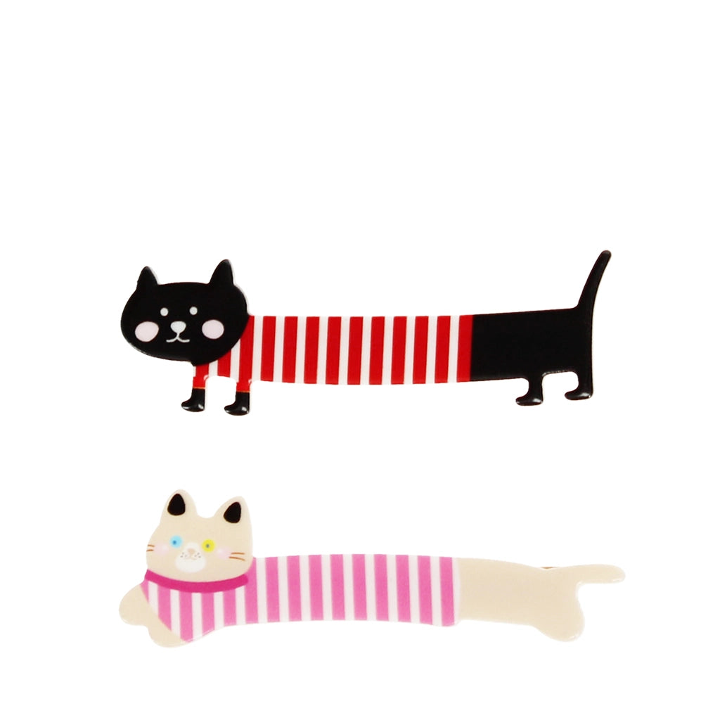Barrettes Chat noir et blanc