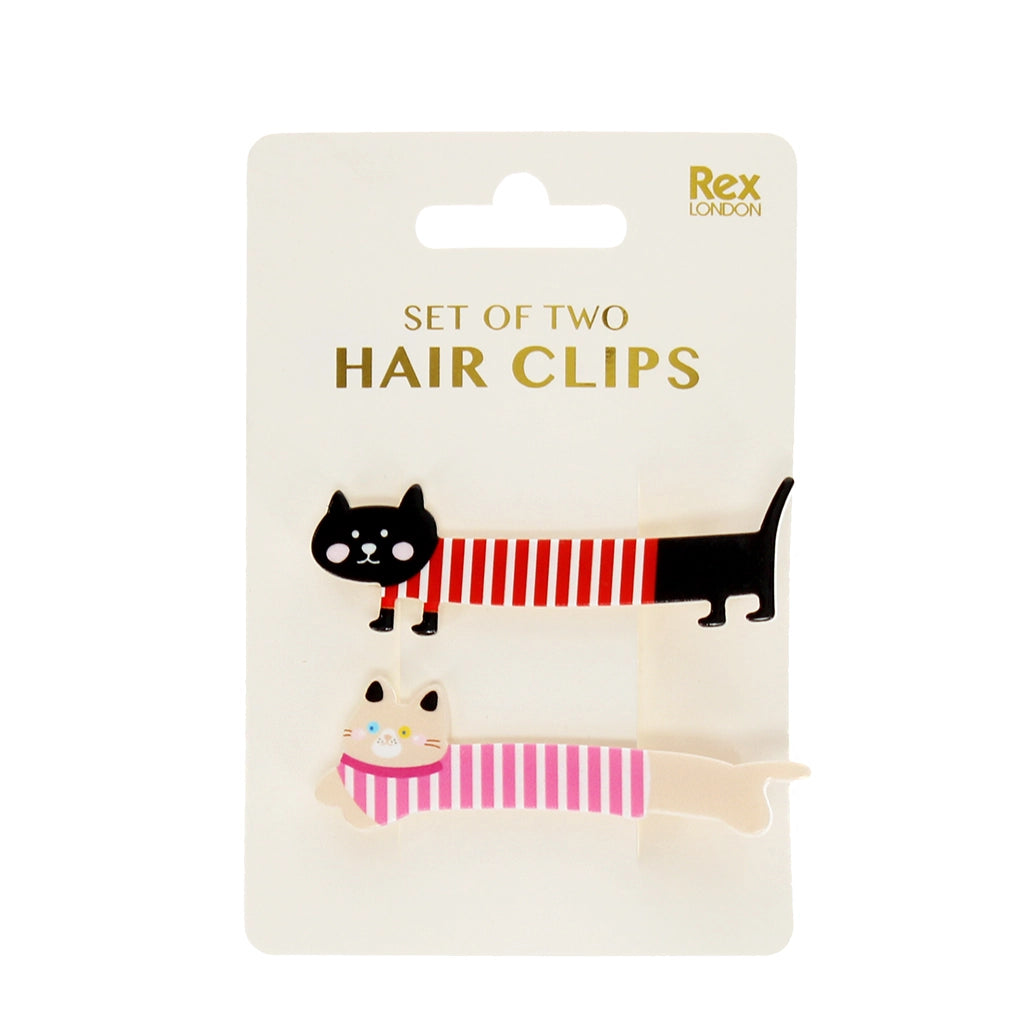 Barrettes Chat noir et blanc