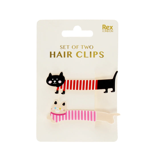 Barrettes Chat noir et blanc