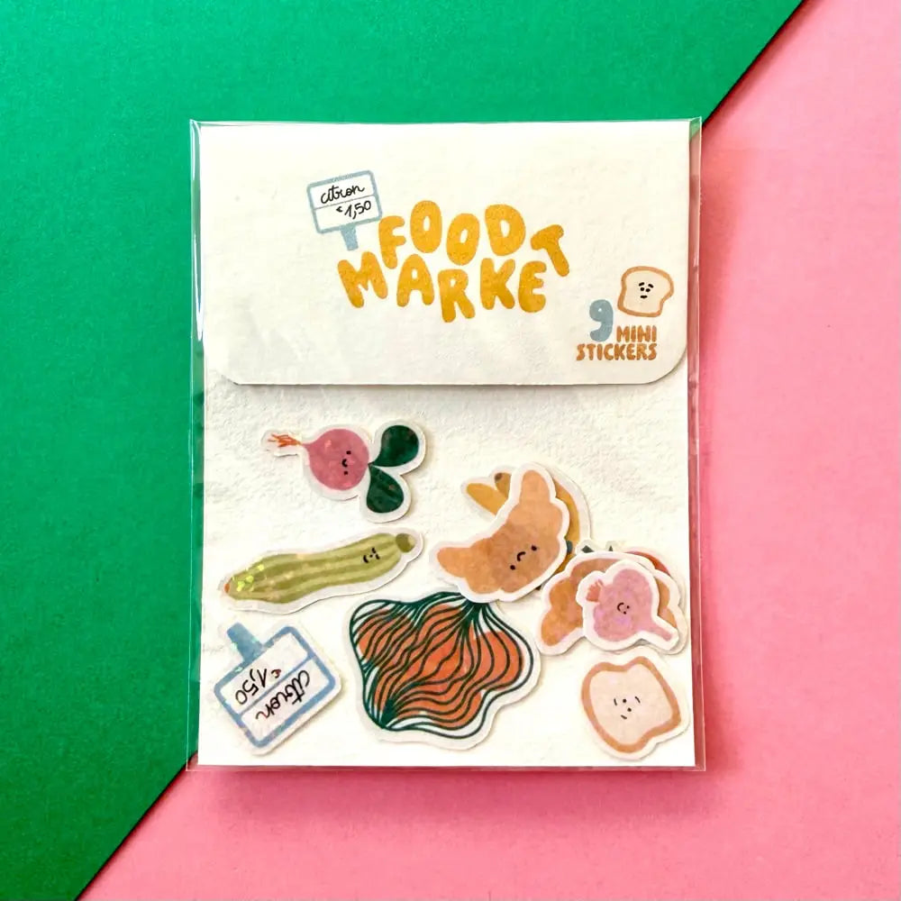 Lot de stickers - Food market