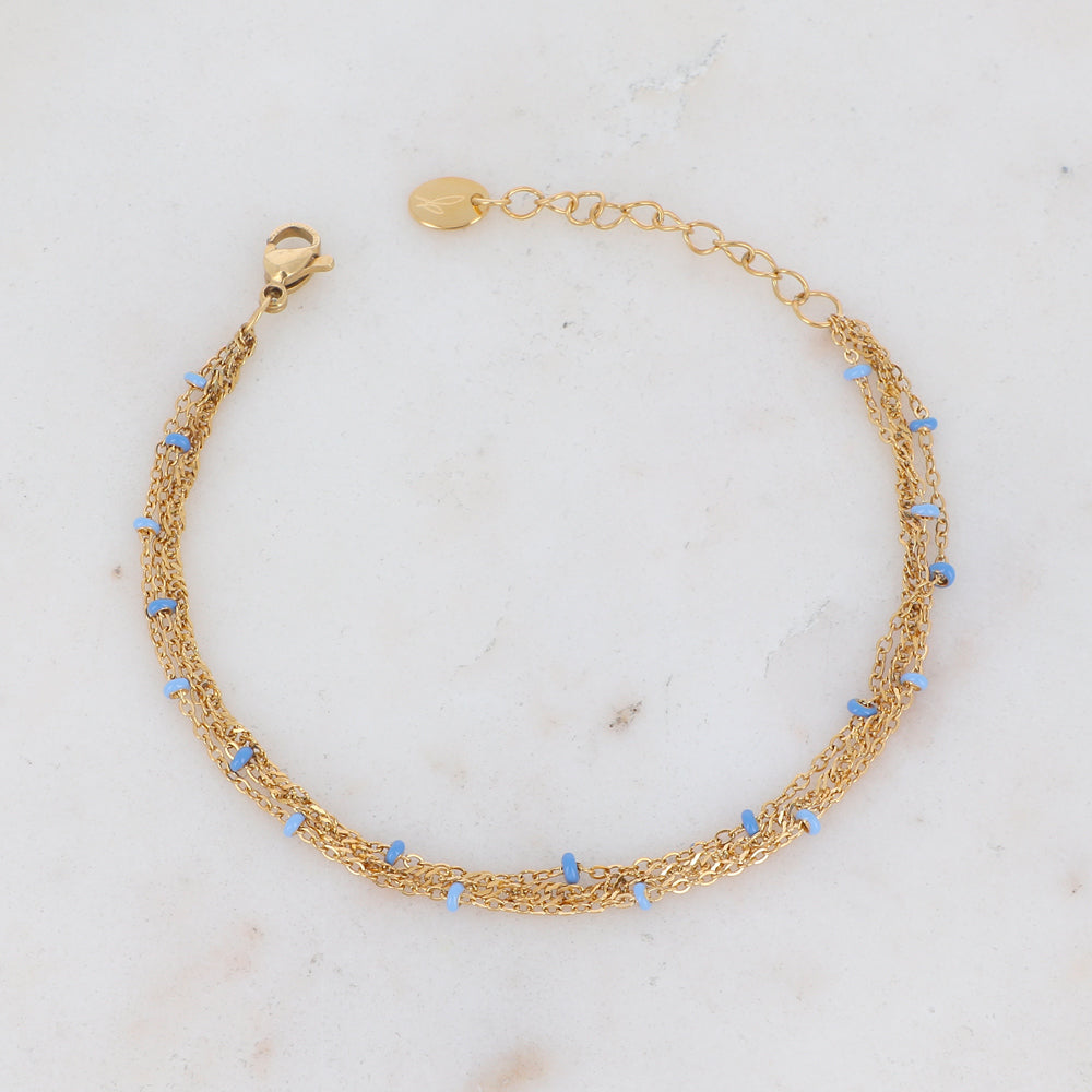 Bracelet Frédérique - Doré/denim