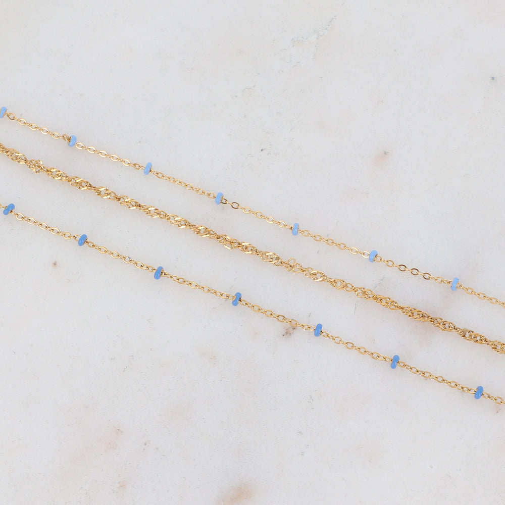 Bracelet Frédérique - Doré/denim