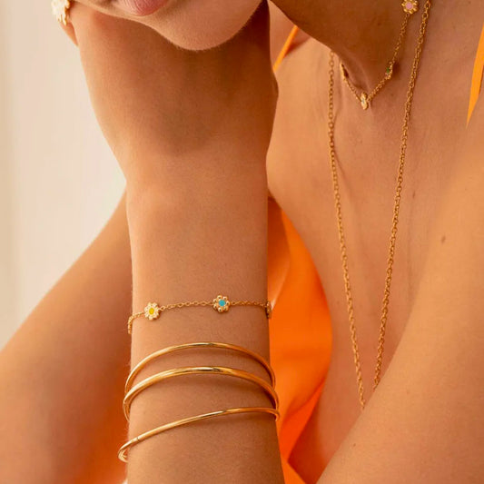 Bracelet Marguerite - Doré/multi