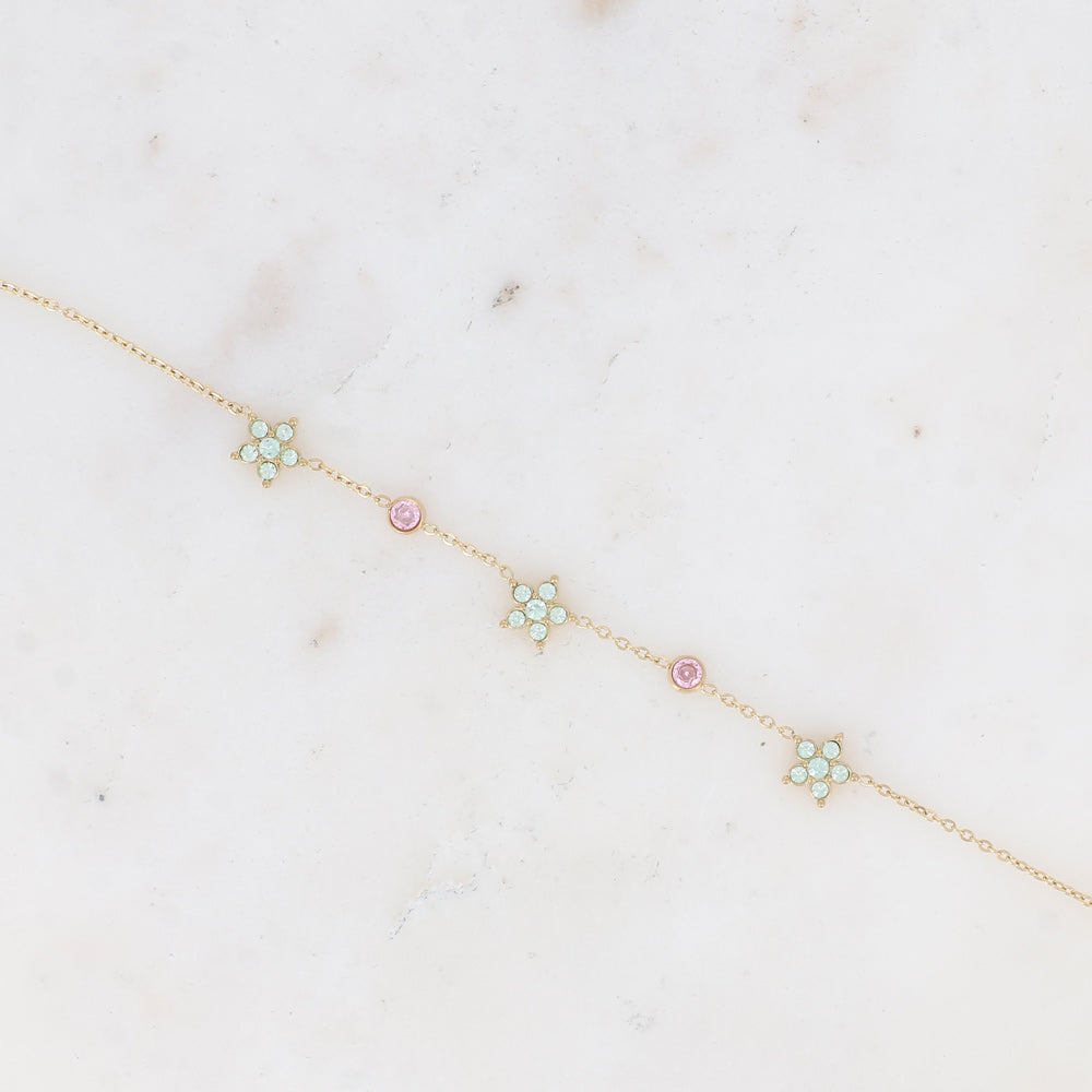 Bracelet Vega - Doré rose/vert