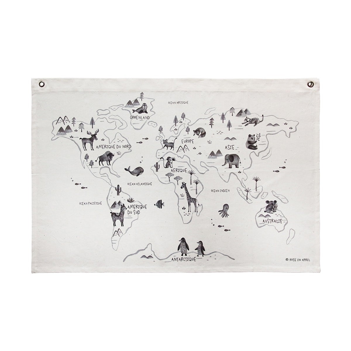 Carte du monde sur canvas