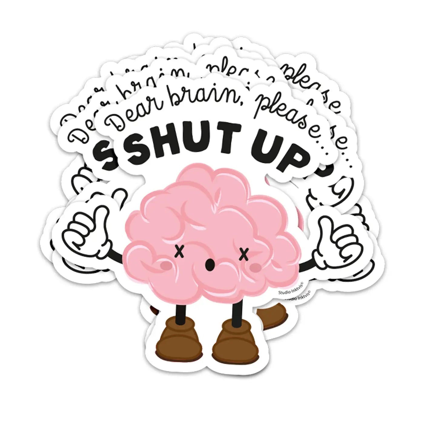 Sticker Dear brain, please shut up — Studio Inktvis , Lyon