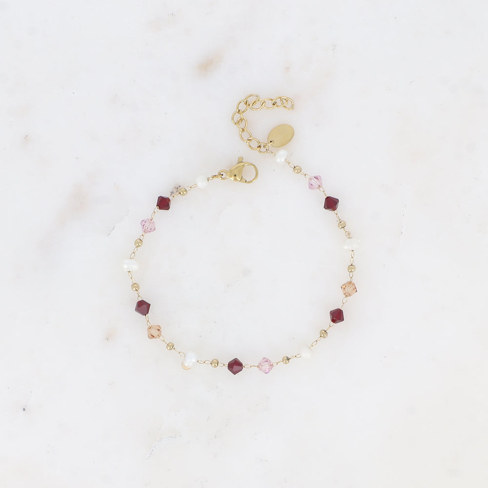 Bracelet Mora - Doré/prune
