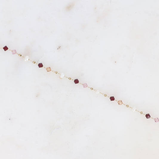 Bracelet Mora - Doré/prune