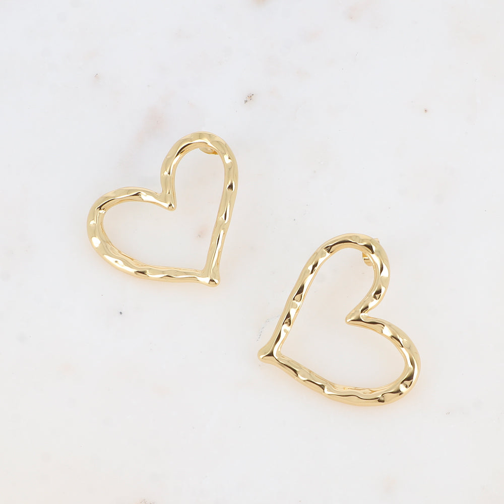 Boucles puces Heart - Doré