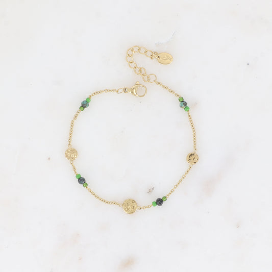 Bracelet Aely - Turquoise africaine (vert/bleu)