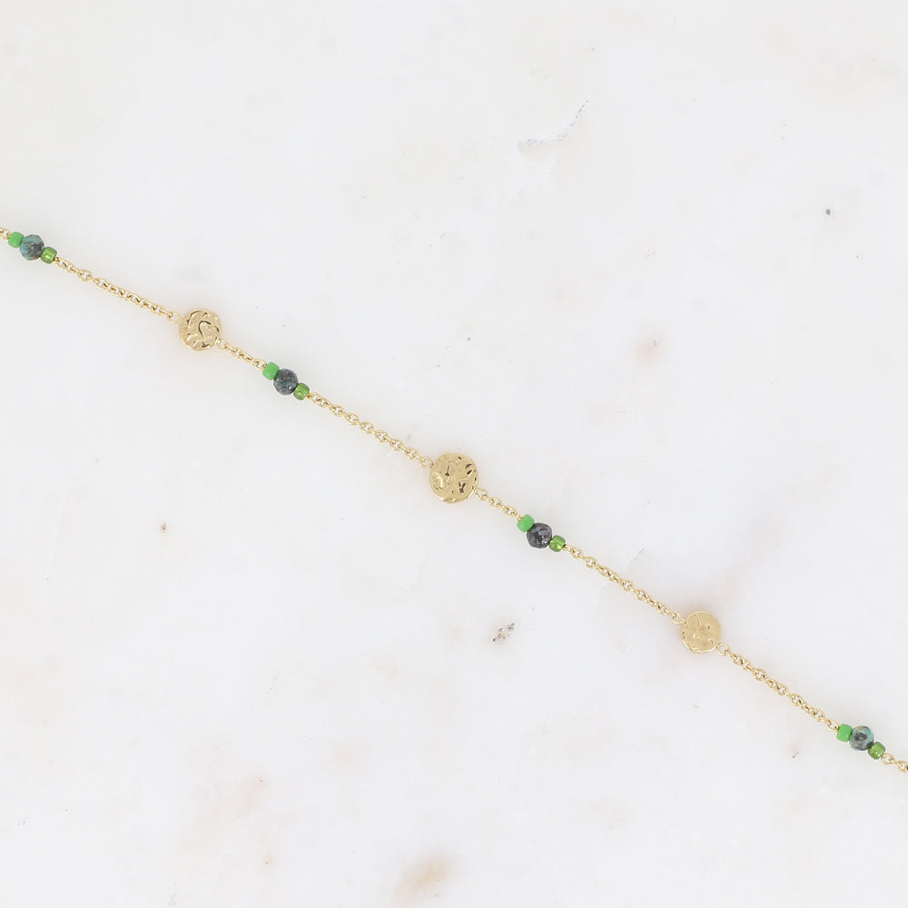 Bracelet Aely - Turquoise africaine (vert/bleu)