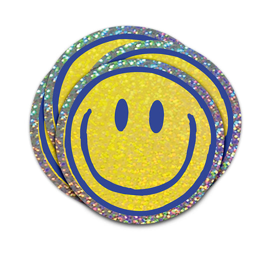 Sticker Smiley à paillettes