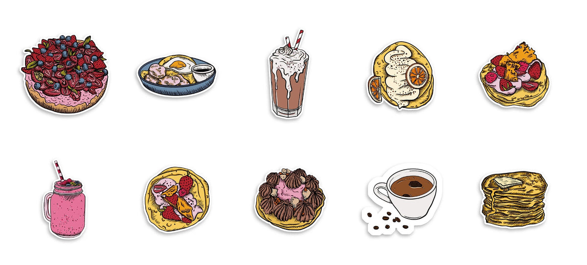 Pack 10 stickers - Sunday breakfast