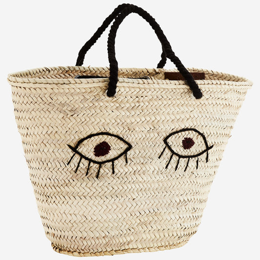 Panier en paille yeux