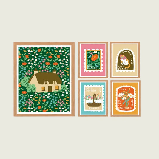 Kit de peinture au numéro 24x30 + cartes - La petite maison