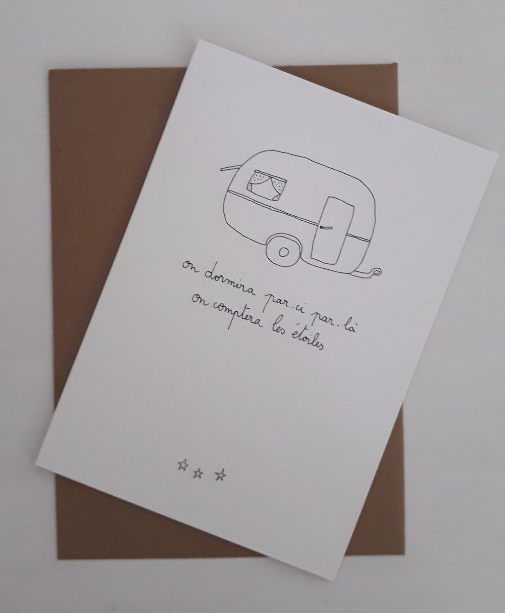 Carte et enveloppe Caravane — Papillonnage , Lyon