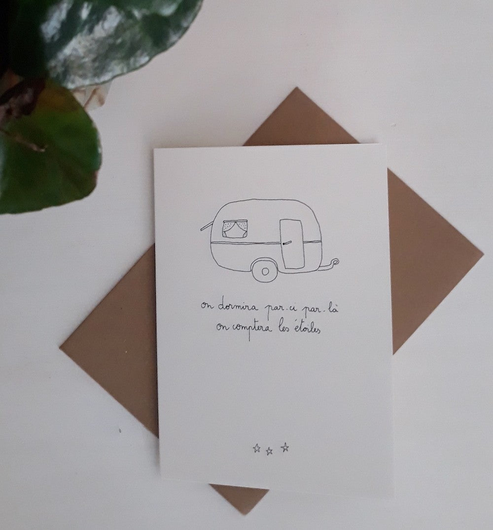 Carte et enveloppe Caravane — Papillonnage , Lyon