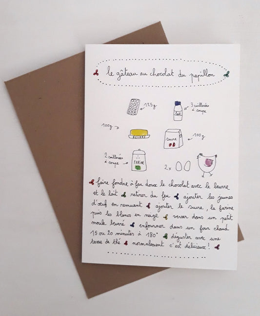 Carte et enveloppe Gateau au chocolat