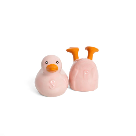 Salière et poivrier - Canard rose