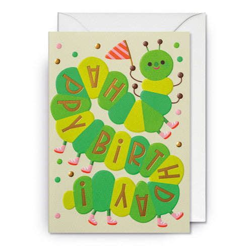 Carte - Happy birthday caterpillar - Mei Støyva
