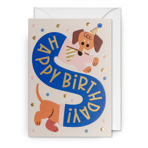 Carte - Happy birthday s teckel - Mei Støyva