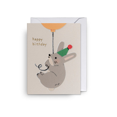 Mini carte - Happy birthday Rabbit - Elena Comte — Lagom Design , Lyon