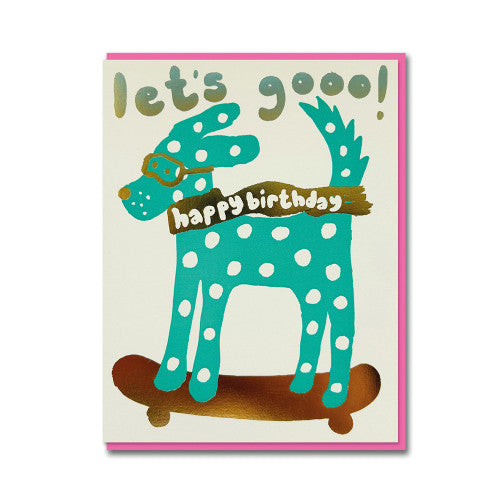 Carte - Skate dog birthday - Joyful