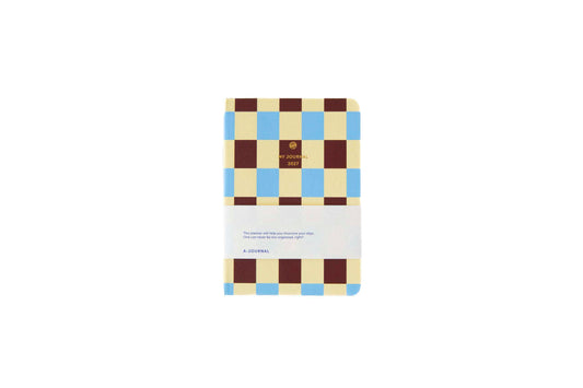 Agenda A6 2027 - Checkered blue vanille