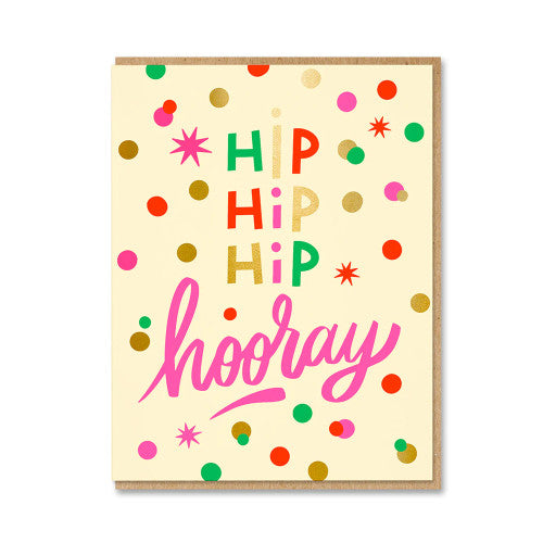 Carte - Hooray confetti - Flip & Lu