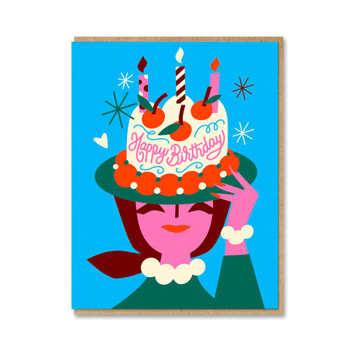 Carte - Cake hat birthday - Flip & Lu