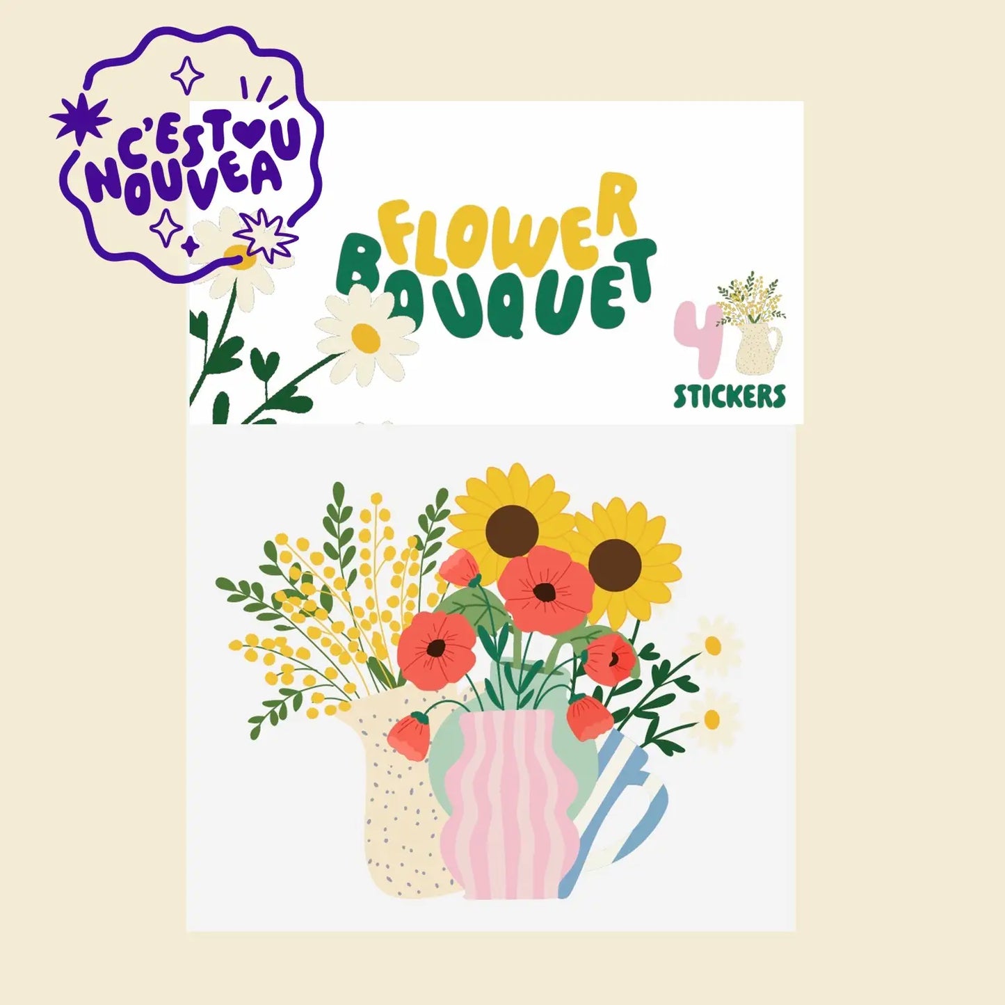 Lot de stickers - Flower bouquet
