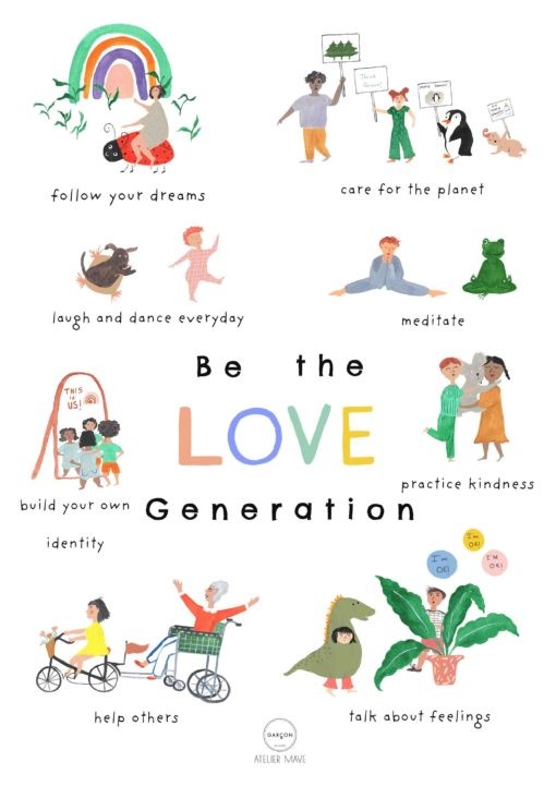 Affiche A3 Be the love generation