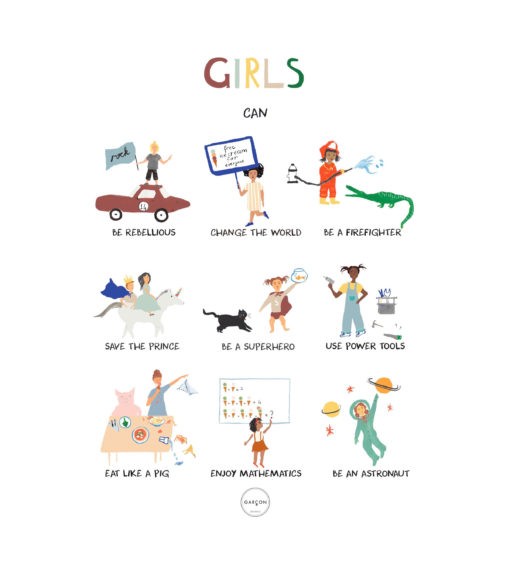 Affiche A3 Girls can — Garcon Milano , Lyon