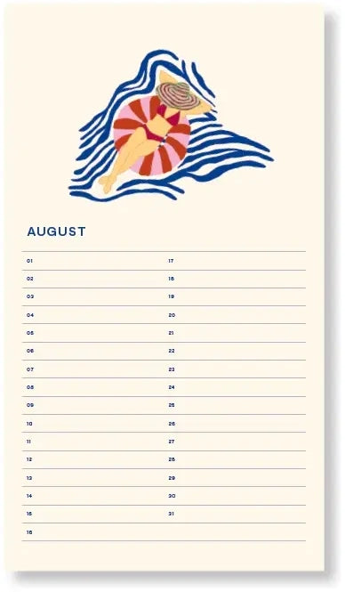 Calendrier d'anniversaires - Flowers beige