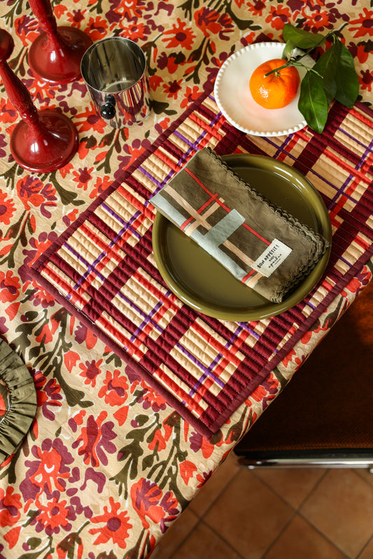 Serviette de table Biriani - Tartan Fougère