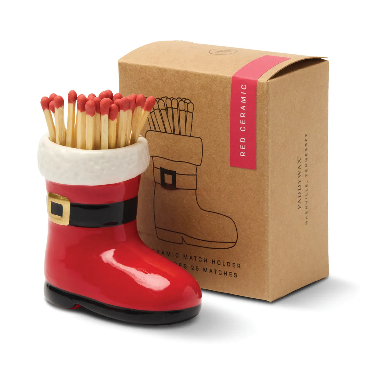 Porte-allumettes Santa boot - Red
