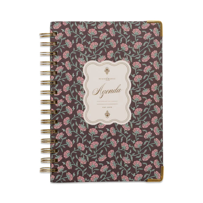 Planificateur perpétuel - Burgundy vintage floral