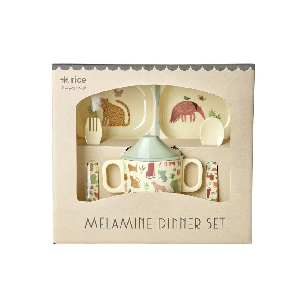 Set de vaisselle bébé - Sweet jungle print crème — Rice , Lyon