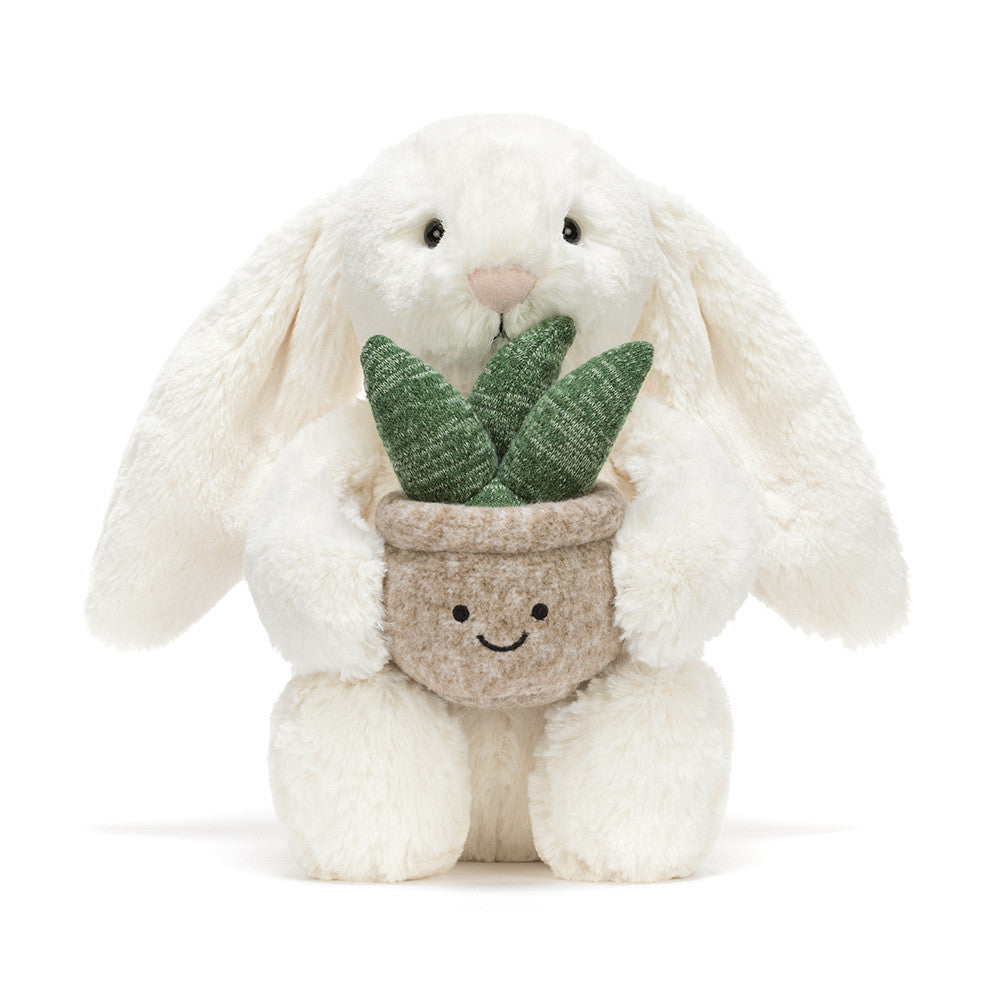 Peluche Cream Bunny with plant — Jellycat , Lyon
