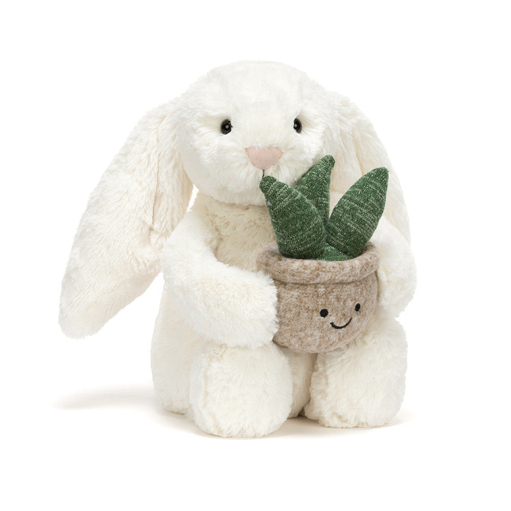 Peluche Cream Bunny with plant — Jellycat , Lyon