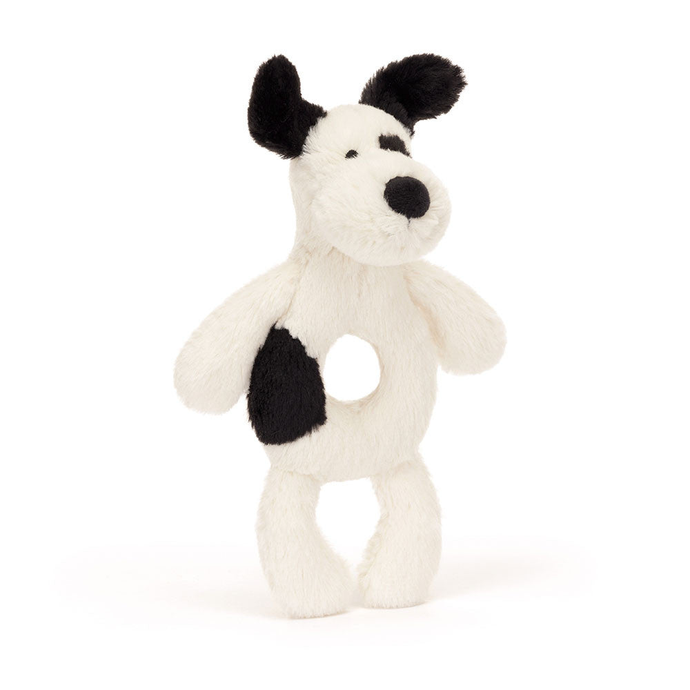 Hochet Bashful Black & Cream Puppy