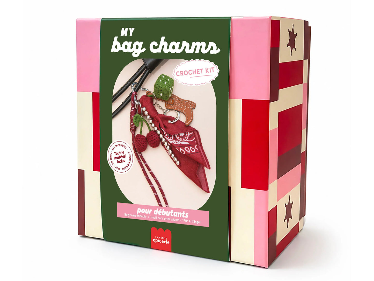 Kit crochet pour débutant - Bag Charms - Cherry cowboy