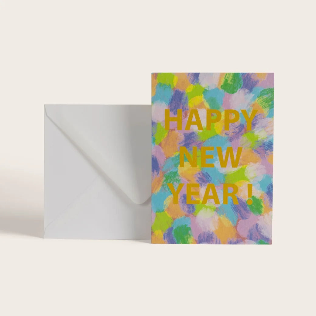 Carte Confettis "Happy new year"